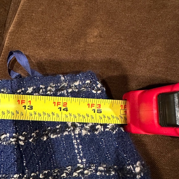 Talbots Vintage Blue,White,Black plaid Midi Skirt SZ 12 Zip In Back Closure. - Picture 12 of 12